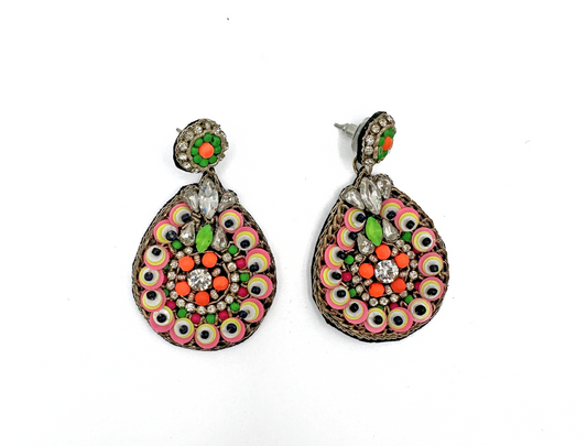 Teardrop Neon Multi Statement Earrings