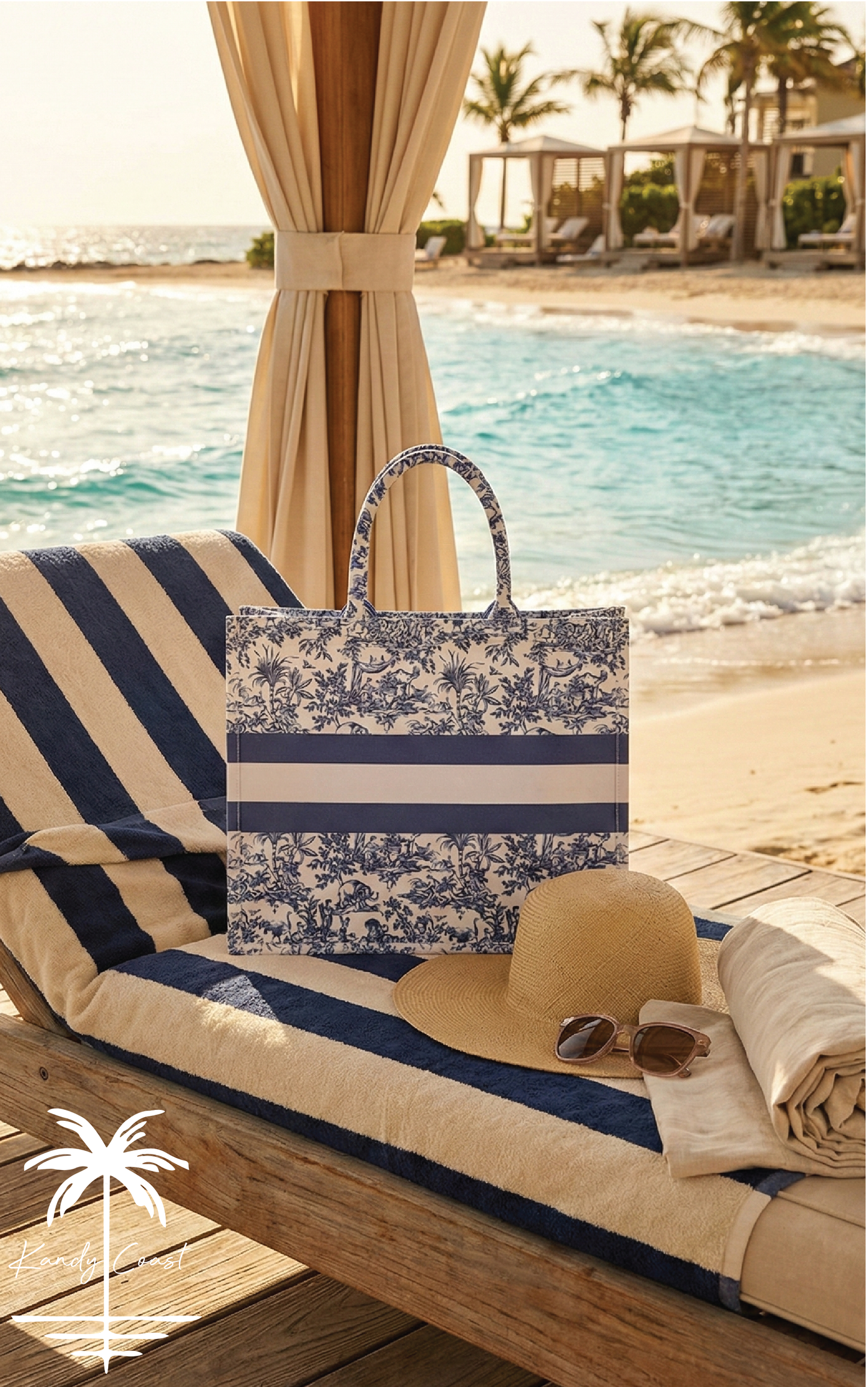 Soho Jungle Elephant Cotton Canvas Big Text Tote